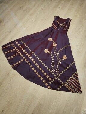 💃 Embellished Maroon Silk Anarkali Gown
